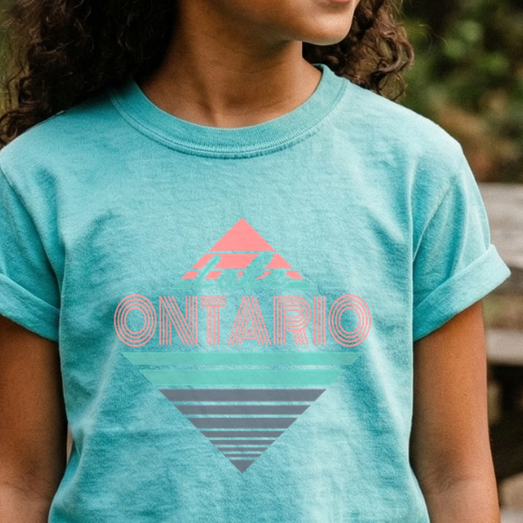 Diamond Retro Lake Ontario Kids Cotton T-Shirt
