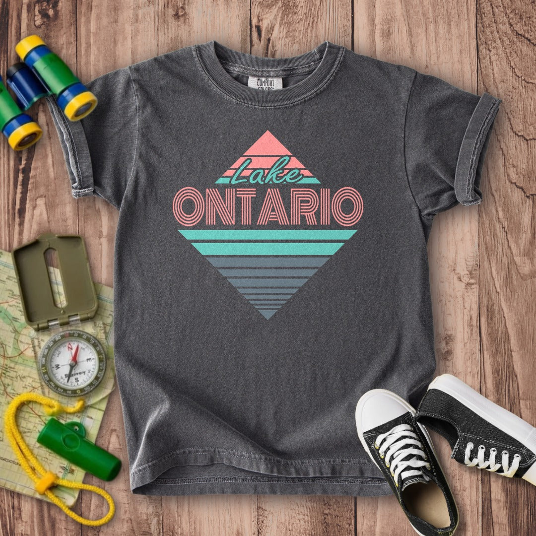 Diamond Retro Lake Ontario Kids Cotton T-Shirt