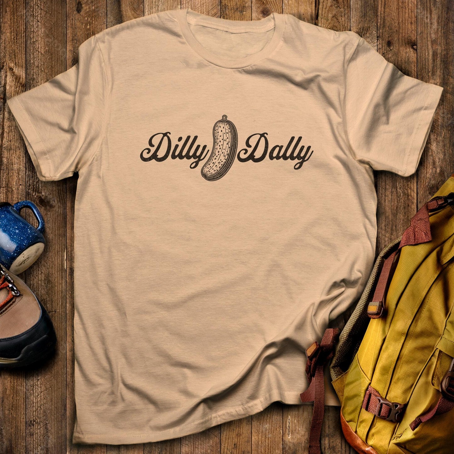 Dilly Dally Pickle T-Shirt Sand Adventure and Outdoors Themed T-Shirt