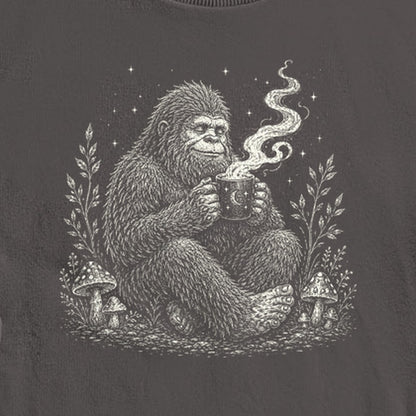 Sasquatch Drinking Coffee Crewneck Sweatshirt