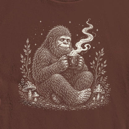 Sasquatch Drinking Coffee Crewneck Sweatshirt
