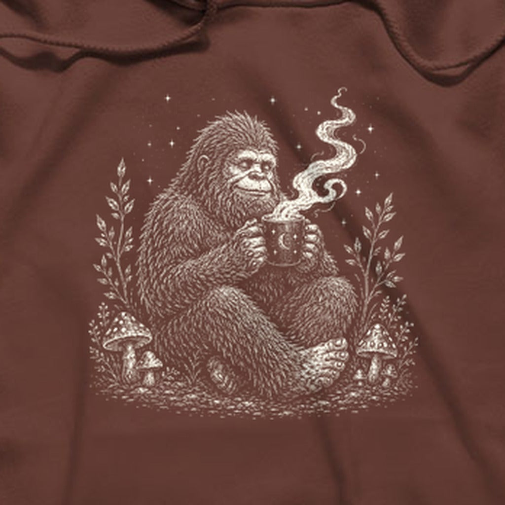 Sasquatch Drinking Coffee Hoodie