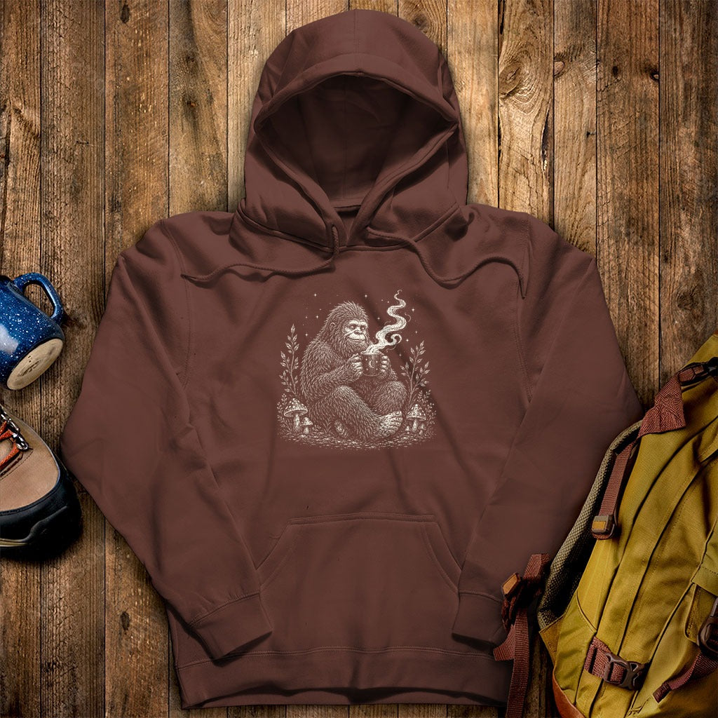 Sasquatch Drinking Coffee Hoodie