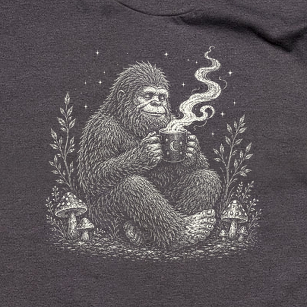 Sasquatch Drinking Coffee T-Shirt
