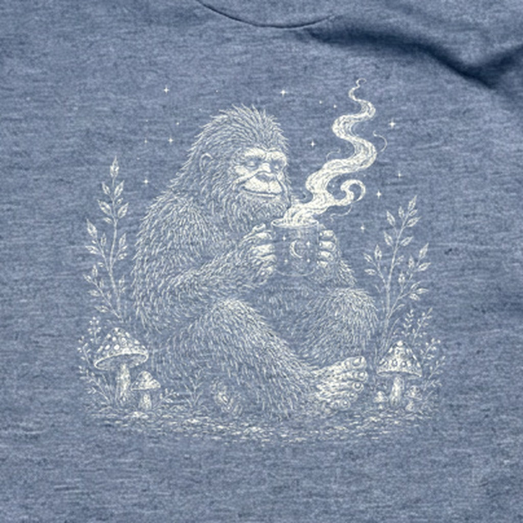 Sasquatch Drinking Coffee T-Shirt
