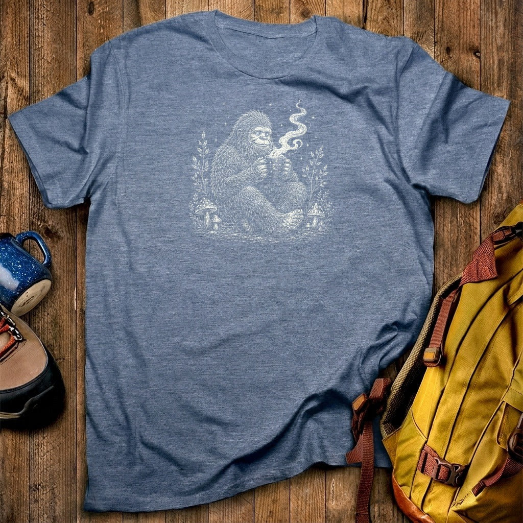 Sasquatch Drinking Coffee T-Shirt