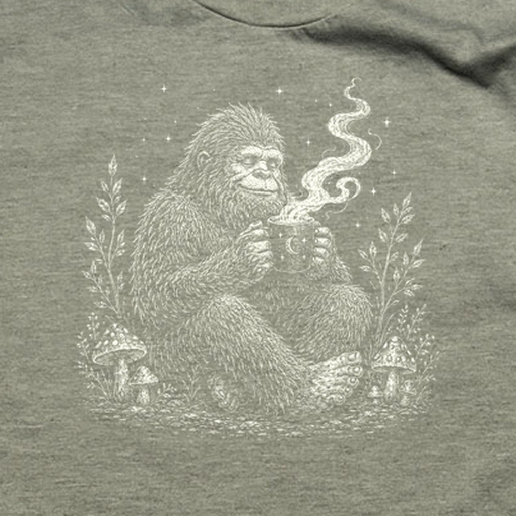 Sasquatch Drinking Coffee T-Shirt