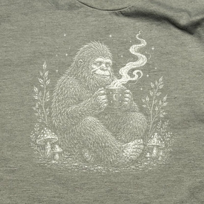 Sasquatch Drinking Coffee T-Shirt