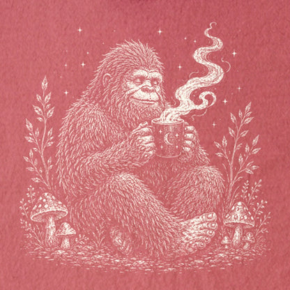 Sasquatch Drinking Coffee Kids Cotton T-Shirt
