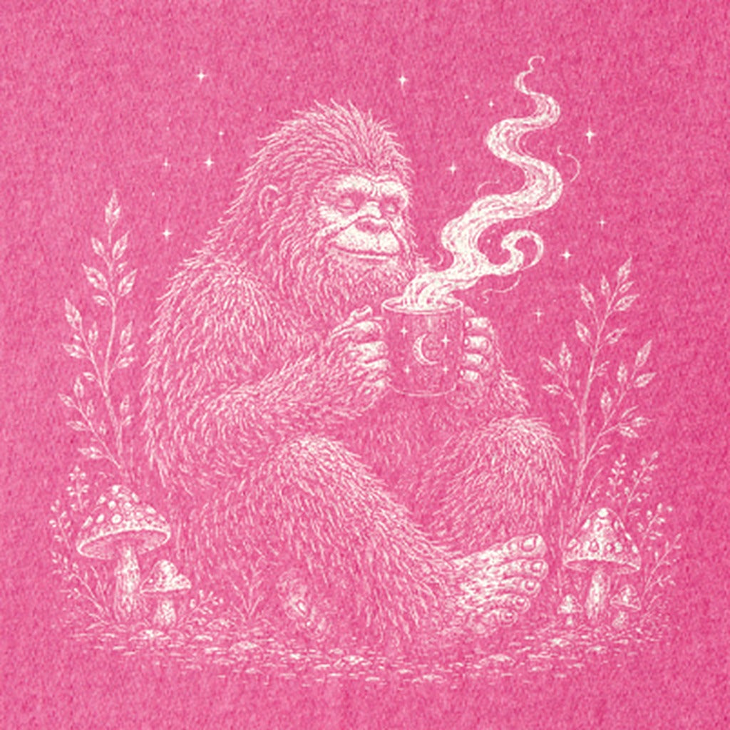 Sasquatch Drinking Coffee Kids Cotton T-Shirt