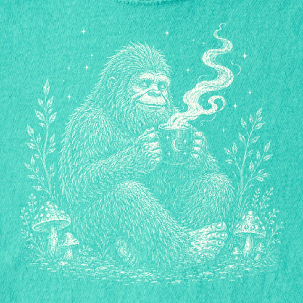 Sasquatch Drinking Coffee Kids Cotton T-Shirt