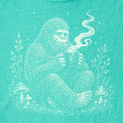 Sasquatch Drinking Coffee Kids Cotton T-Shirt