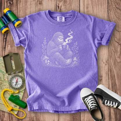 Sasquatch Drinking Coffee Kids Cotton T-Shirt