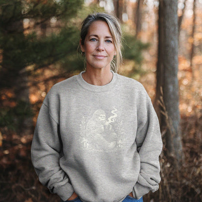 Sasquatch Drinking Coffee Crewneck Sweatshirt