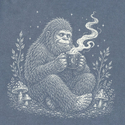 Sasquatch Drinking Coffee Premium Long Sleeve