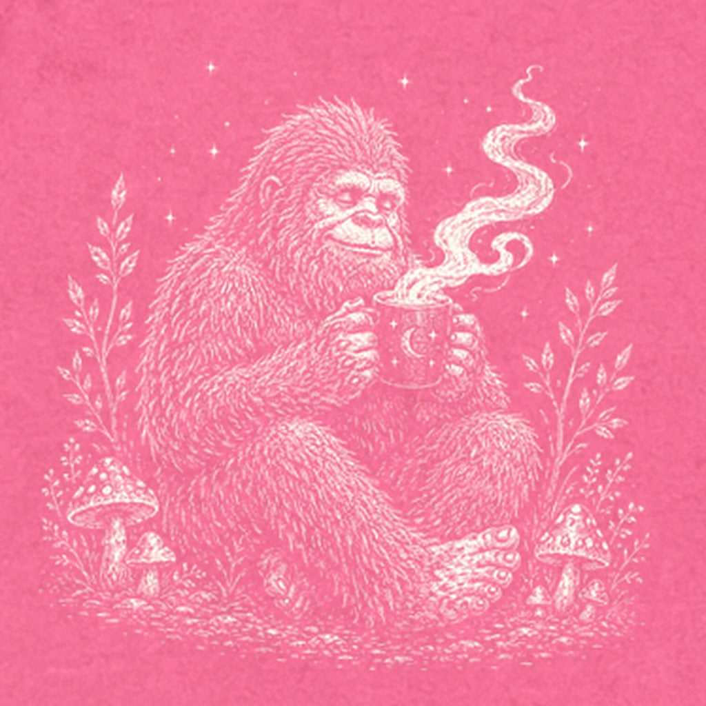 Sasquatch Drinking Coffee Premium Long Sleeve