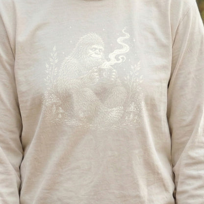 Sasquatch Drinking Coffee Premium Long Sleeve