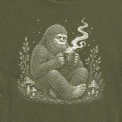 Sasquatch Drinking Coffee Crewneck Sweatshirt