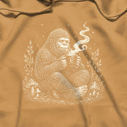 Sasquatch Drinking Coffee Hoodie