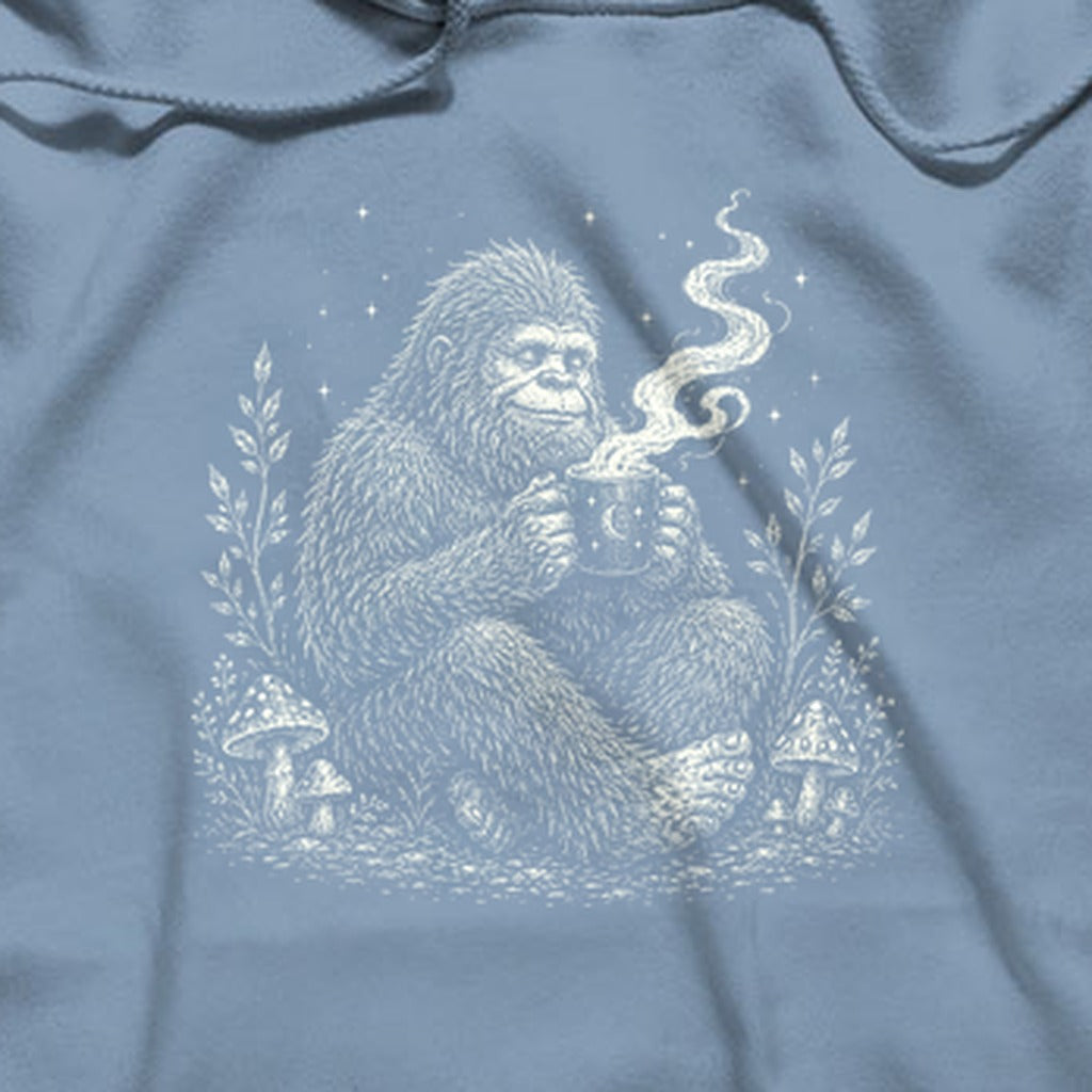 Sasquatch Drinking Coffee Hoodie