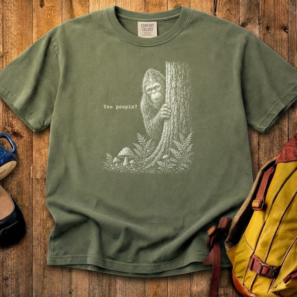 Sasquatch You Poopin? Cotton T-Shirt