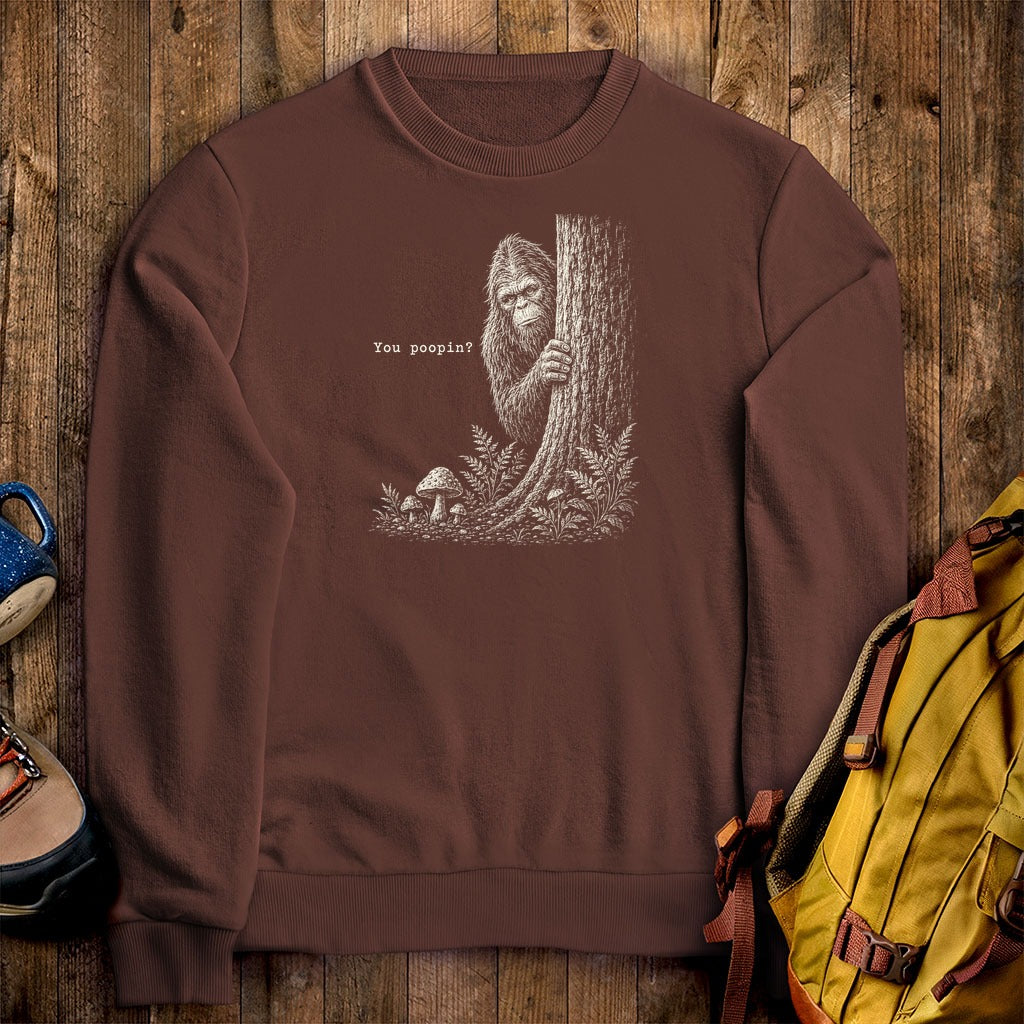 Sasquatch You Poopin? Crewneck Sweatshirt