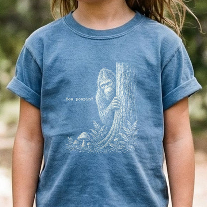 Sasquatch You Poopin? Kids Cotton T-Shirt