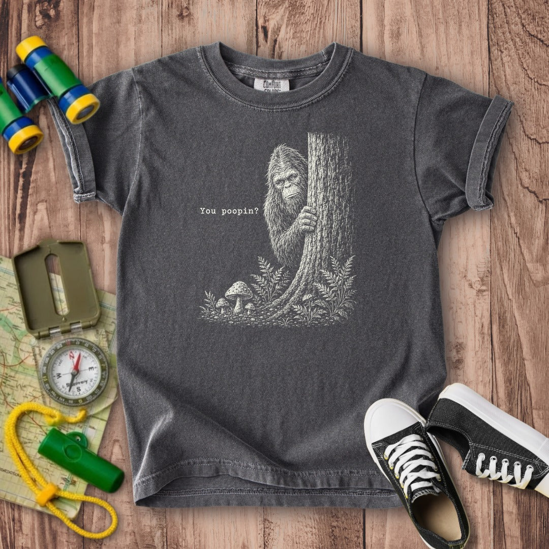 Sasquatch You Poopin? Kids Cotton T-Shirt