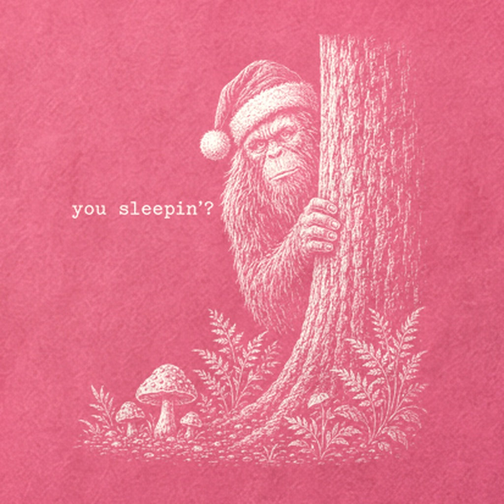 Sasquatch Santa You Sleepin Cotton T-Shirt