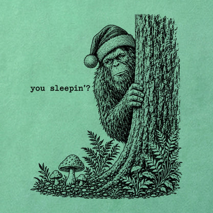 Sasquatch Santa You Sleepin Cotton T-Shirt