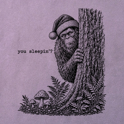 Sasquatch Santa You Sleepin Cotton T-Shirt