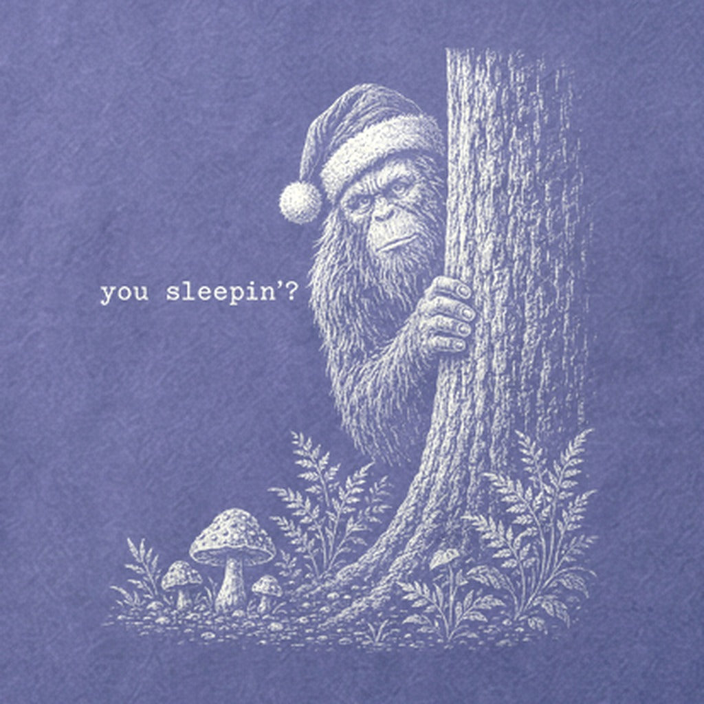 Sasquatch Santa You Sleepin Cotton T-Shirt