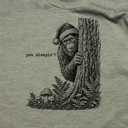 Sasquatch Santa You Sleepin T-Shirt