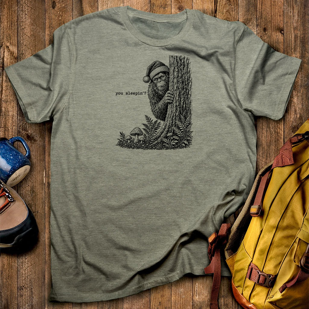 Sasquatch Santa You Sleepin T-Shirt