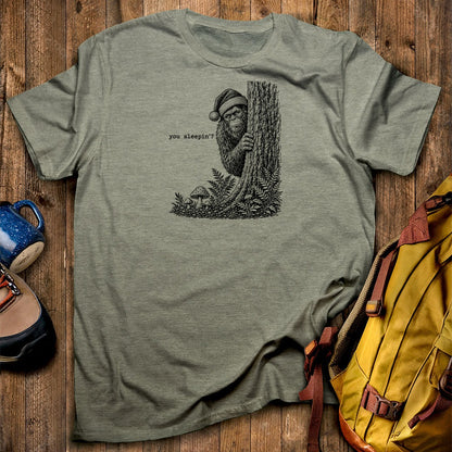 Sasquatch Santa You Sleepin T-Shirt