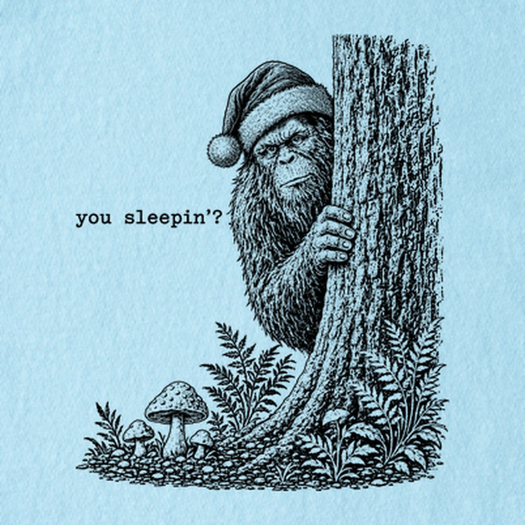Sasquatch Santa You Sleepin Kids Cotton T-Shirt
