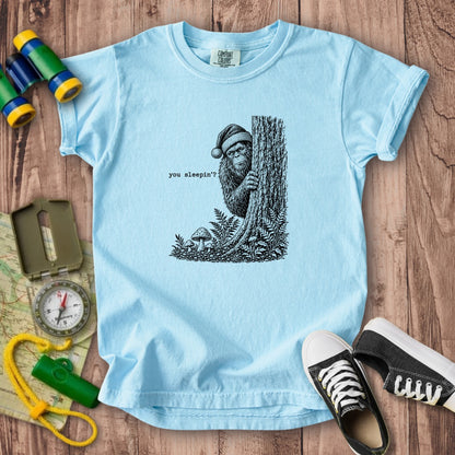 Sasquatch Santa You Sleepin Kids Cotton T-Shirt