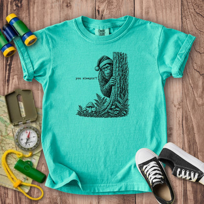 Sasquatch Santa You Sleepin Kids Cotton T-Shirt