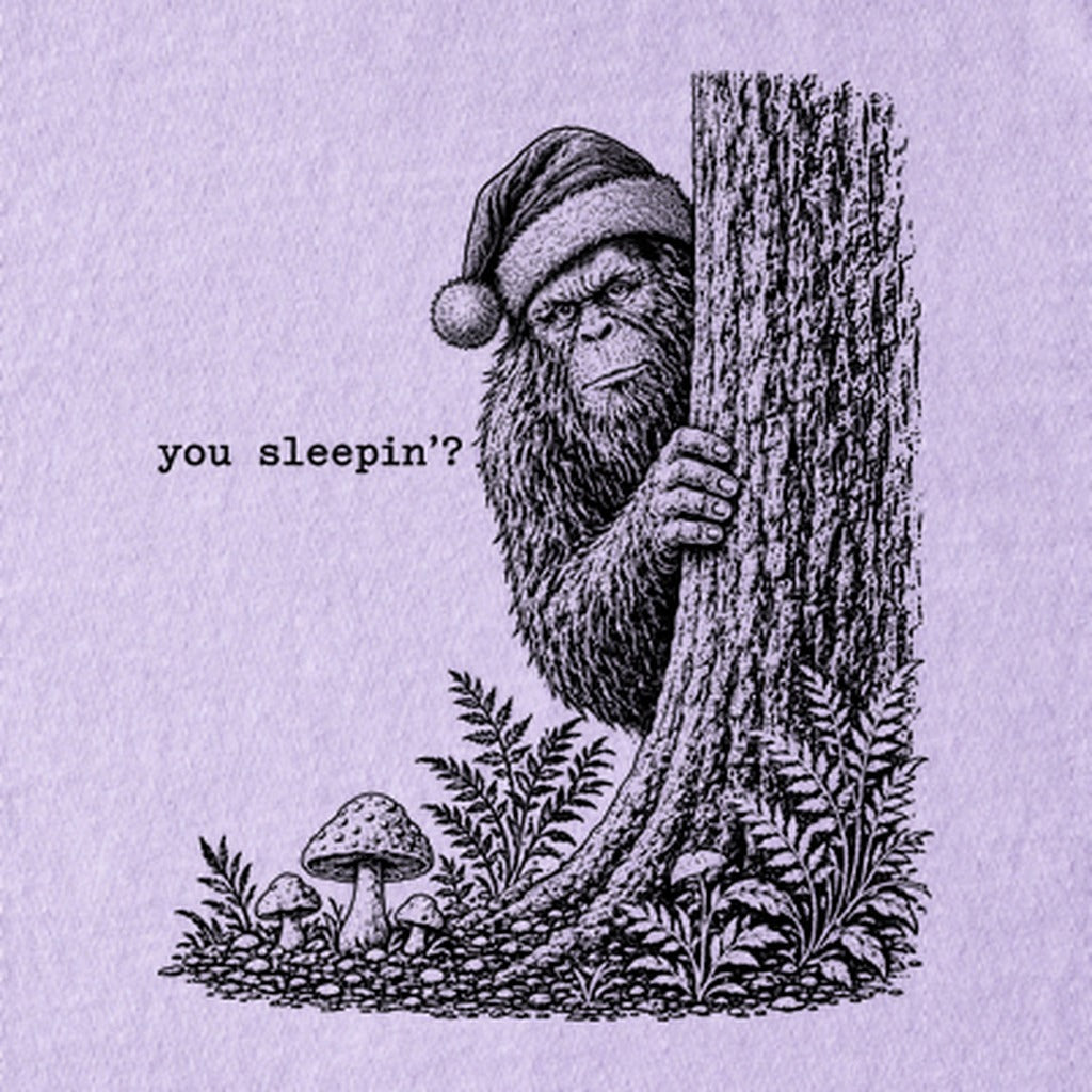 Sasquatch Santa You Sleepin Kids Cotton T-Shirt