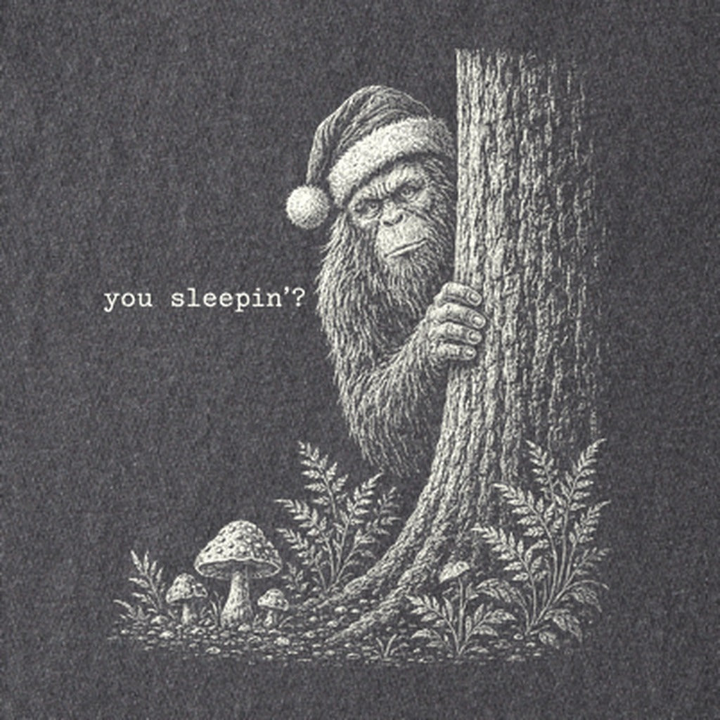 Sasquatch Santa You Sleepin Kids Cotton T-Shirt
