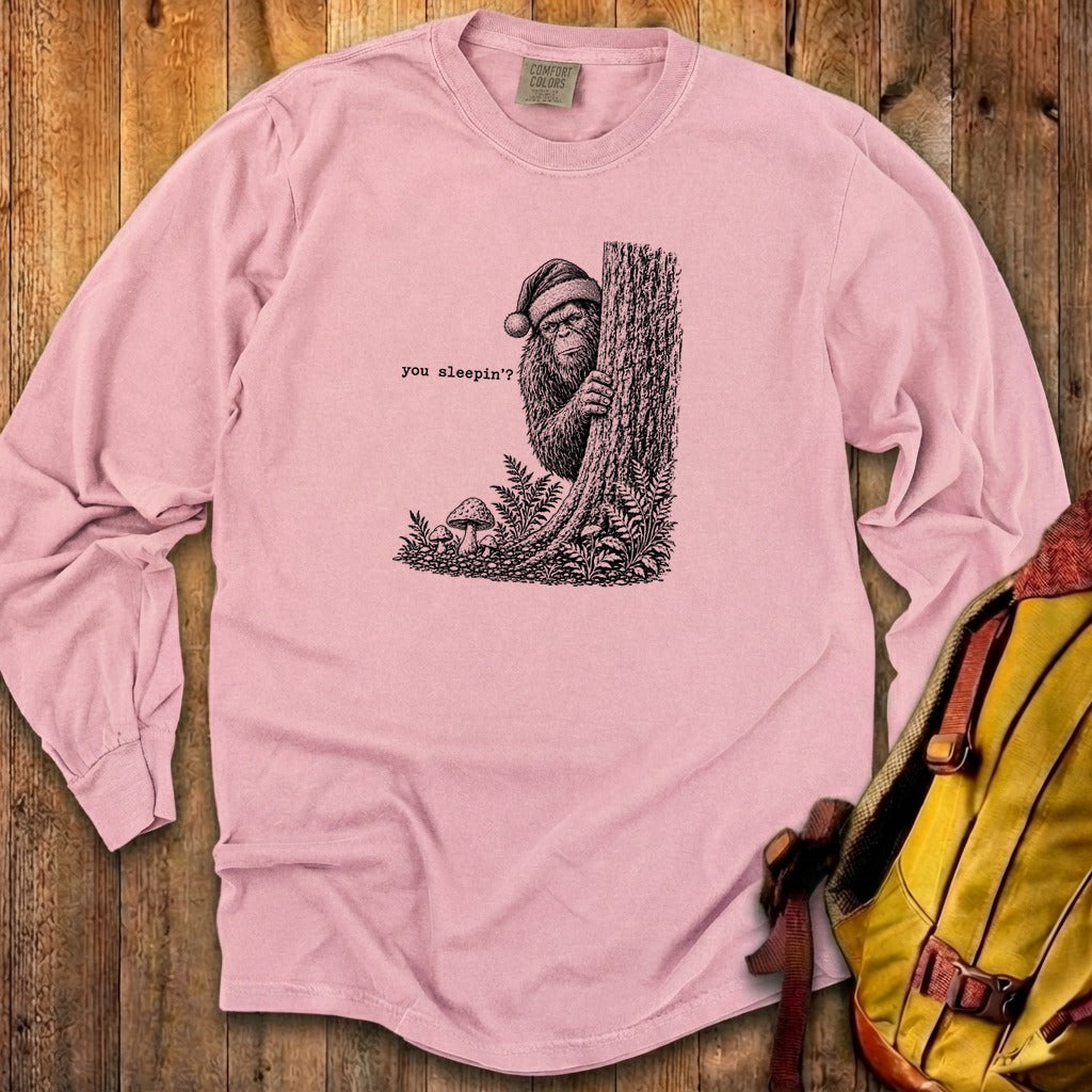 Sasquatch Santa You Sleepin Premium Long Sleeve