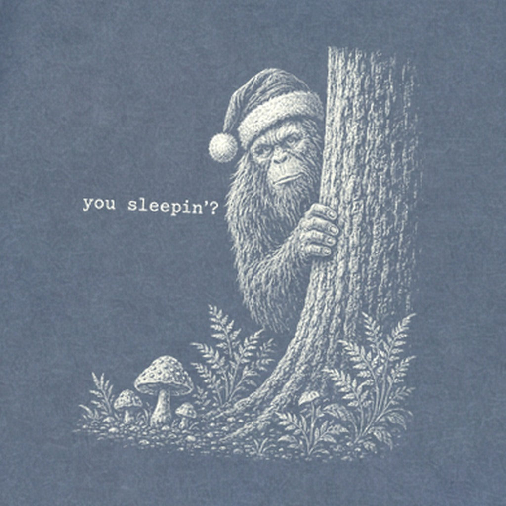 Sasquatch Santa You Sleepin Premium Long Sleeve