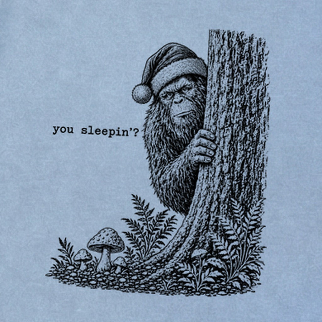 Sasquatch Santa You Sleepin Premium Long Sleeve
