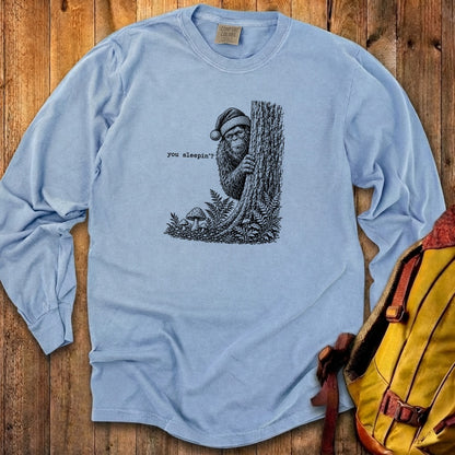 Sasquatch Santa You Sleepin Premium Long Sleeve