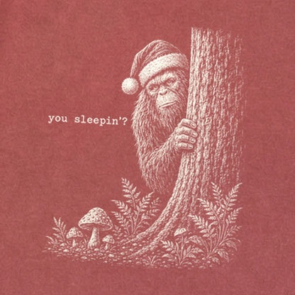 Sasquatch Santa You Sleepin Premium Long Sleeve