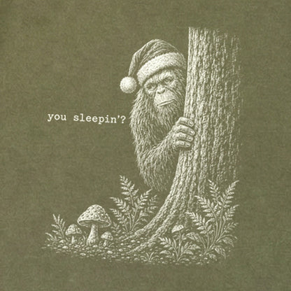 Sasquatch Santa You Sleepin Premium Long Sleeve