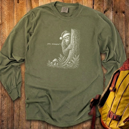 Sasquatch Santa You Sleepin Premium Long Sleeve