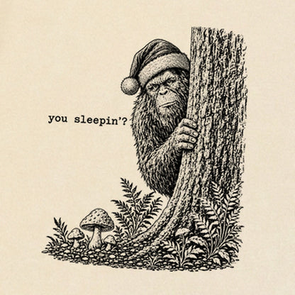 Sasquatch Santa You Sleepin Premium Long Sleeve