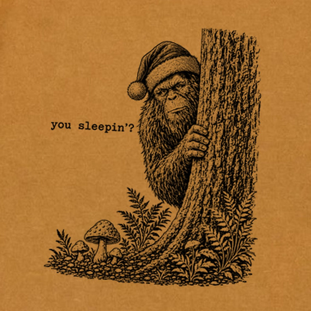 Sasquatch Santa You Sleepin Premium Long Sleeve