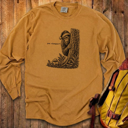 Sasquatch Santa You Sleepin Premium Long Sleeve